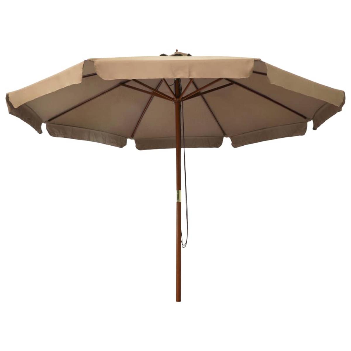 Sombrilla de jardín con palo de madera gris topo 330 cm