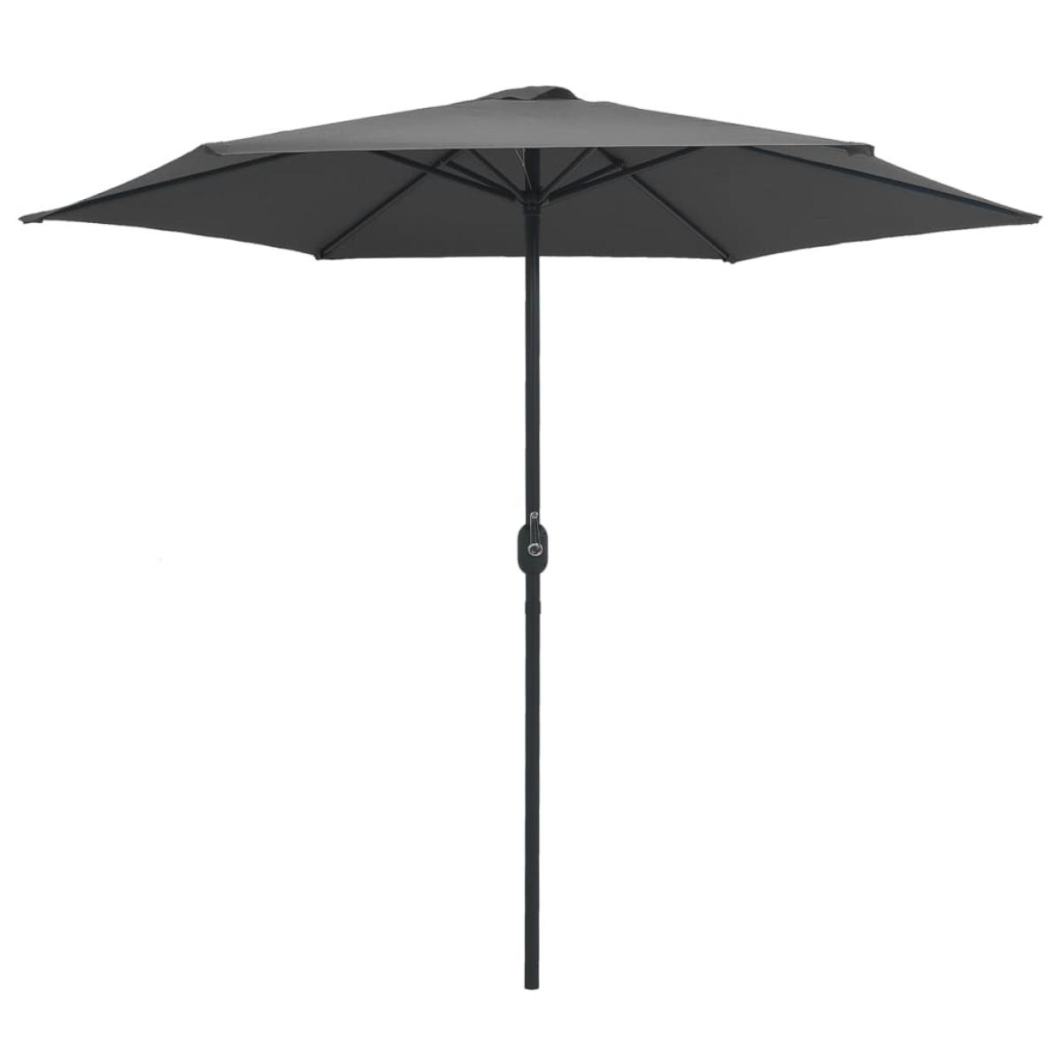 Sombrilla de jardín palo de aluminio gris antracita 270x246 cm
