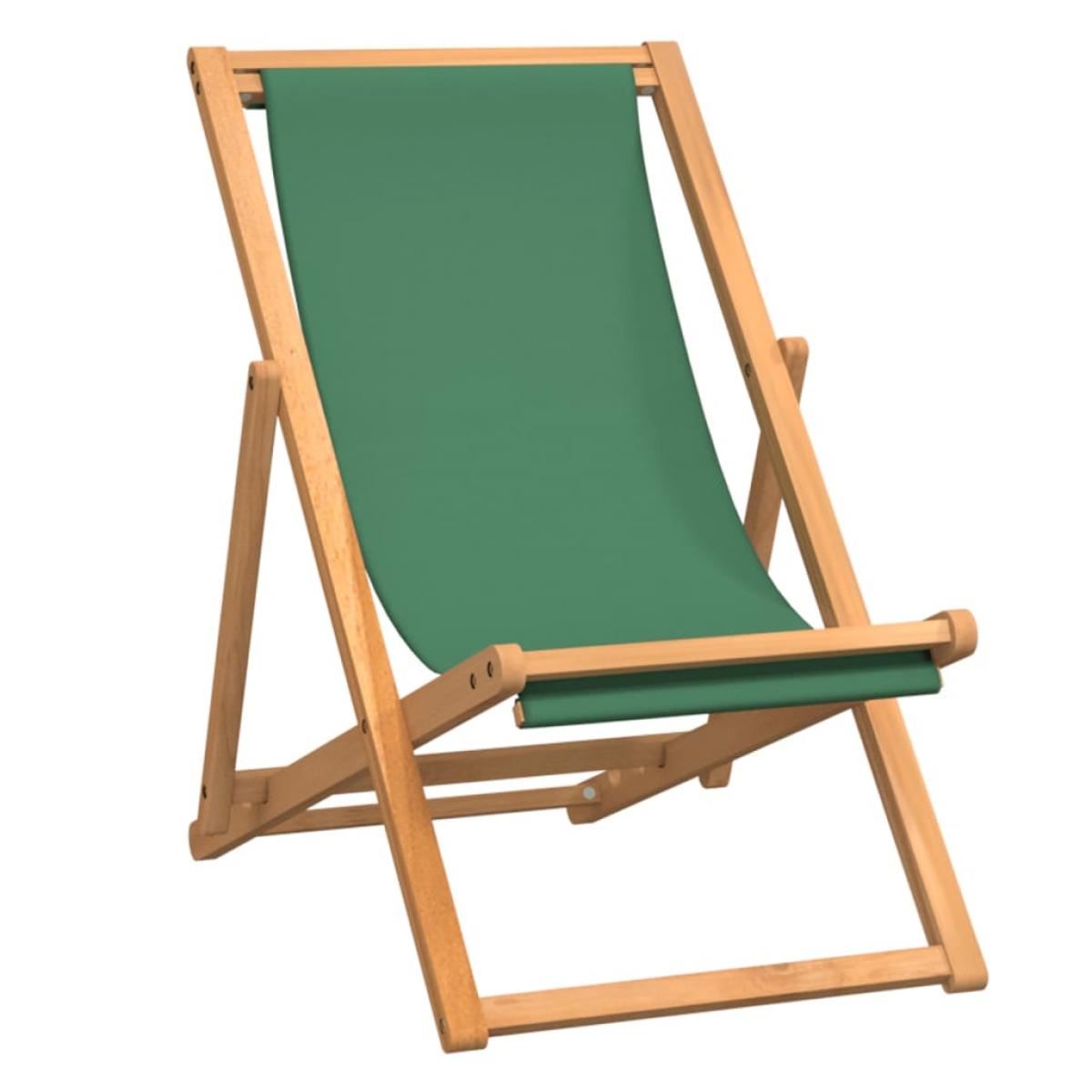 Silla de playa plegable madera maciza de teca verde