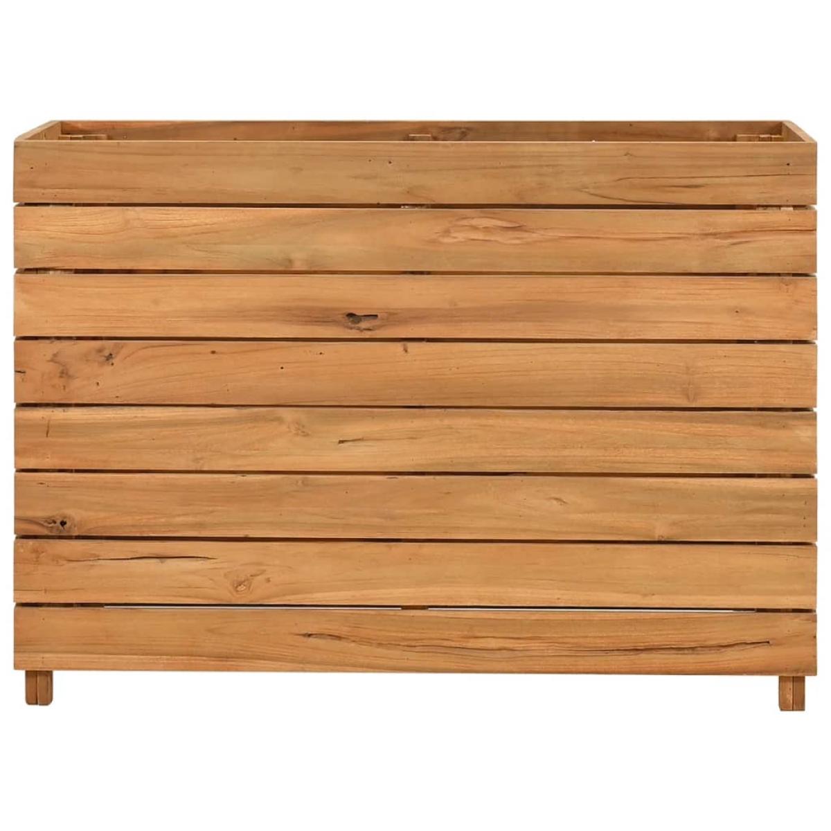 Arriate elevado madera de teca reciclada y acero 100x40x72 cm