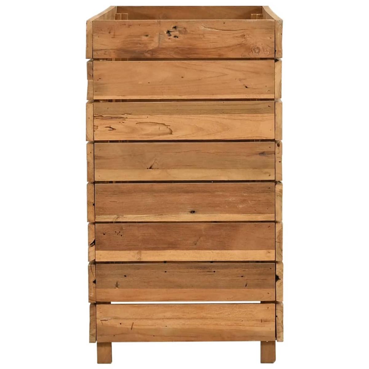 Arriate elevado madera de teca reciclada y acero 100x40x72 cm