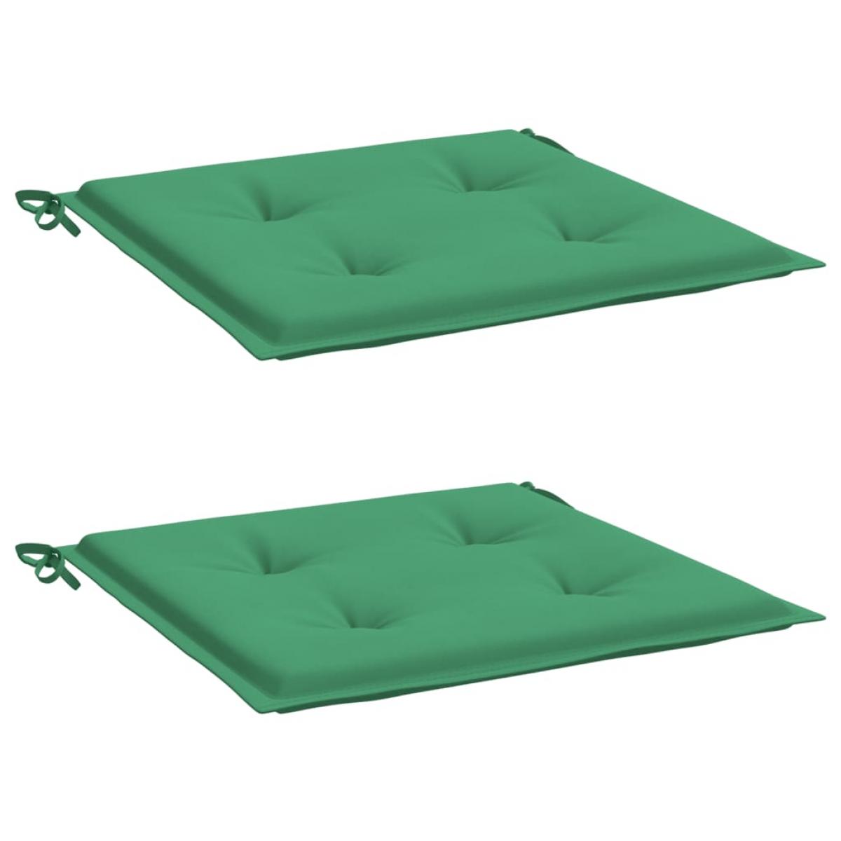 Cojín silla jardín respaldo bajo 2 uds tela Oxford verde