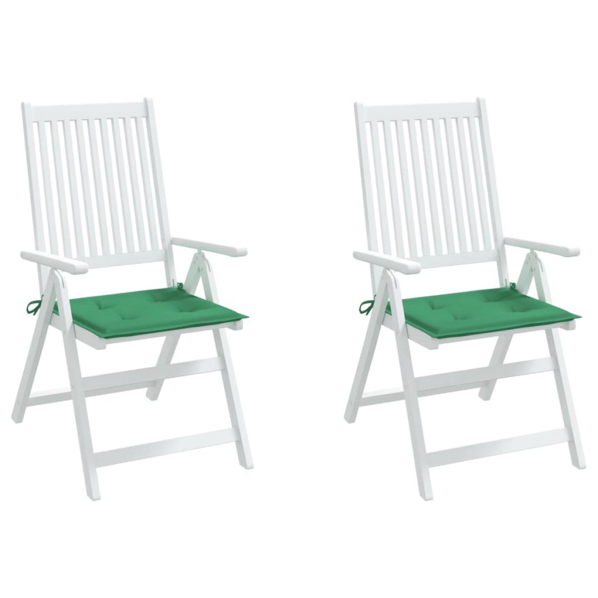 Cojín silla jardín respaldo bajo 2 uds tela Oxford verde
