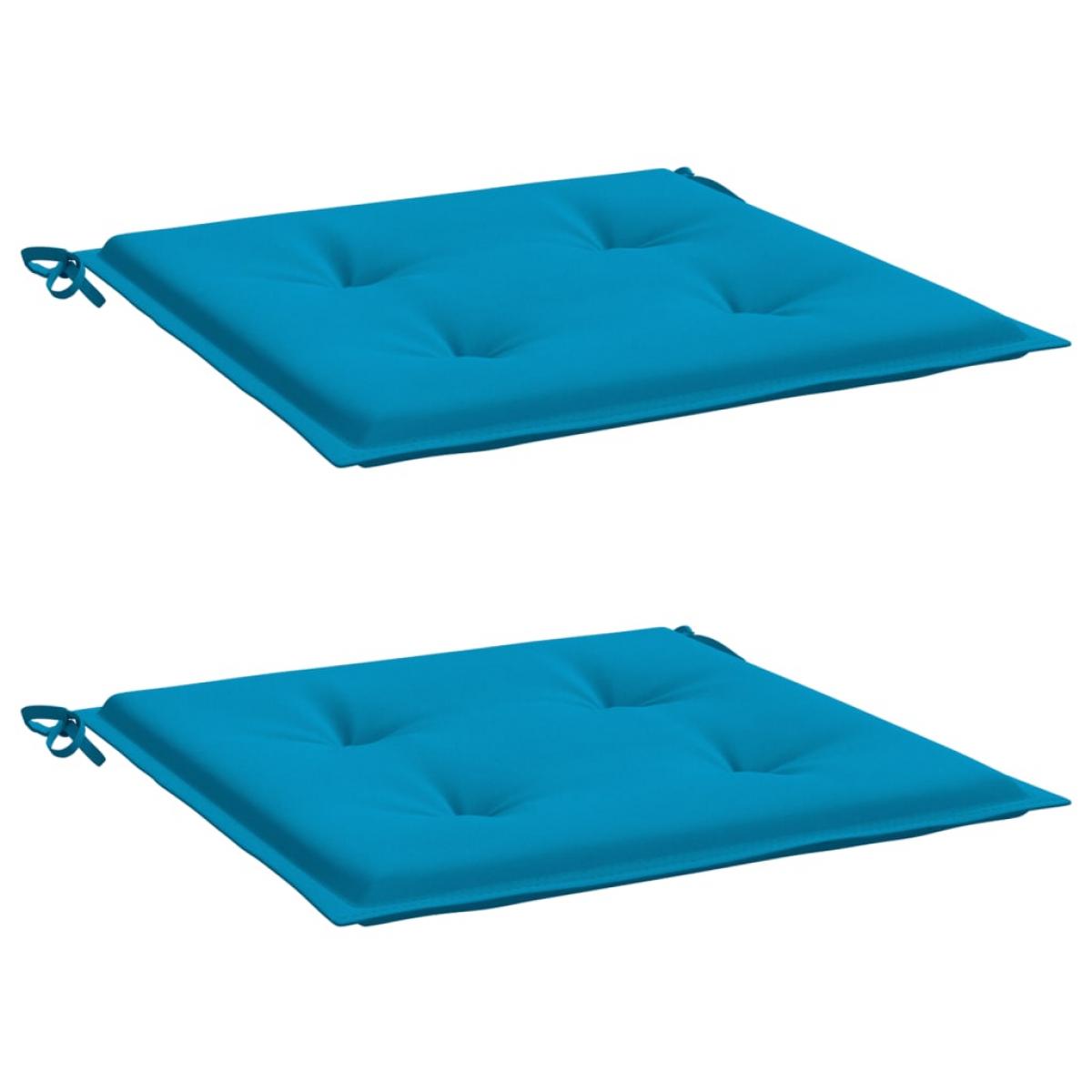 Cojines de silla de jardín 2 uds tela Oxford azul 50x50x3 cm