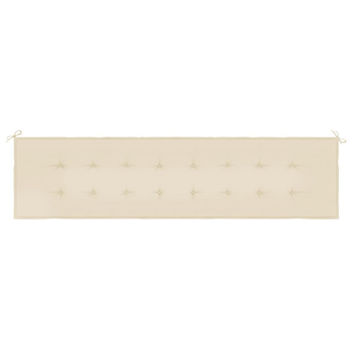Cojín de banco de jardín tela Oxford beige 200x50x3 cm