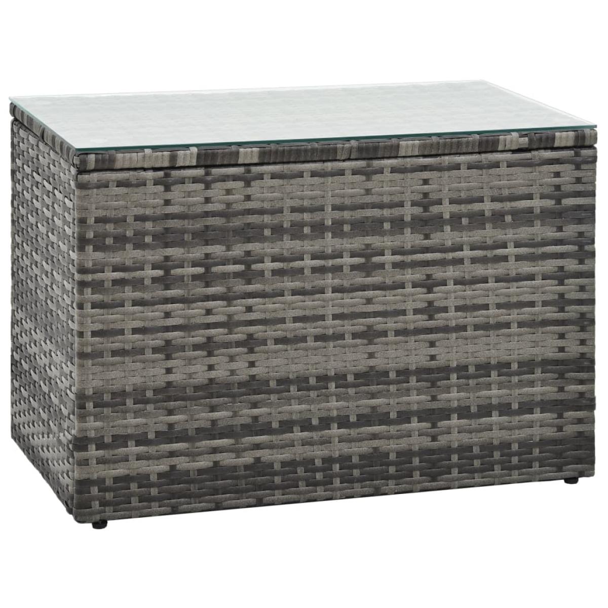 Set de muebles de jardín 5 pzas y cojines ratán sintético gris