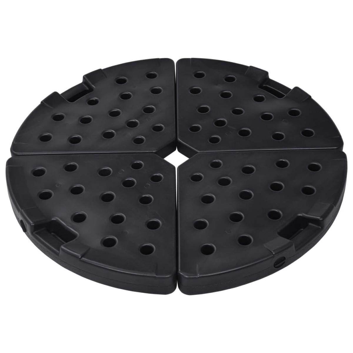 Soporte de sombrilla en forma de ventilador 4 piezas negro