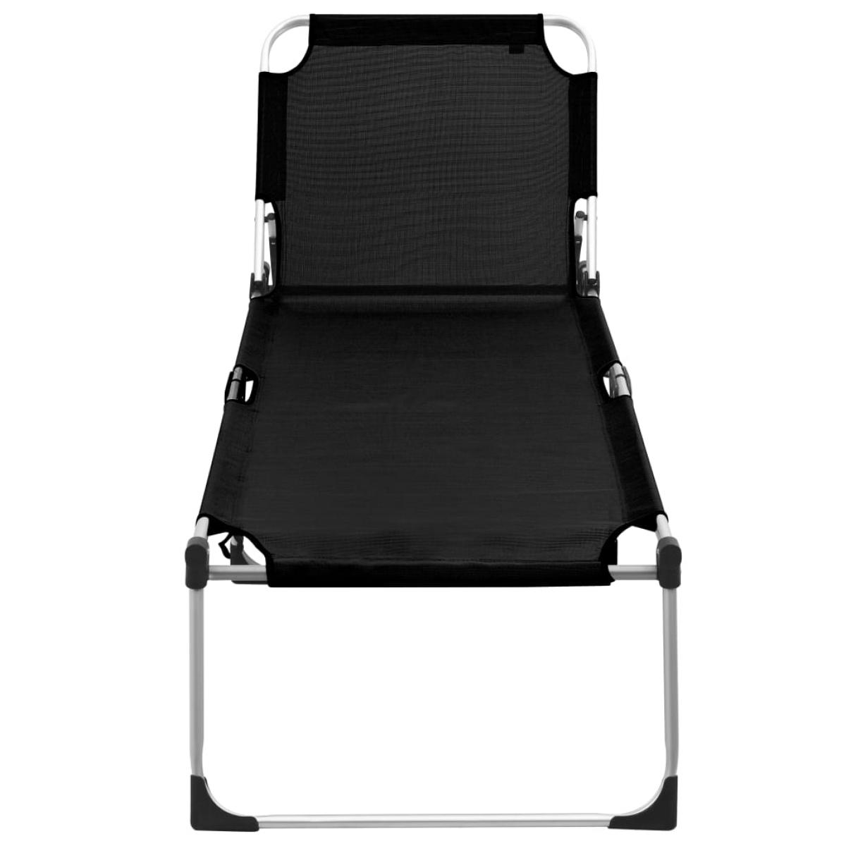 Tumbona senior extra alta plegable aluminio negra