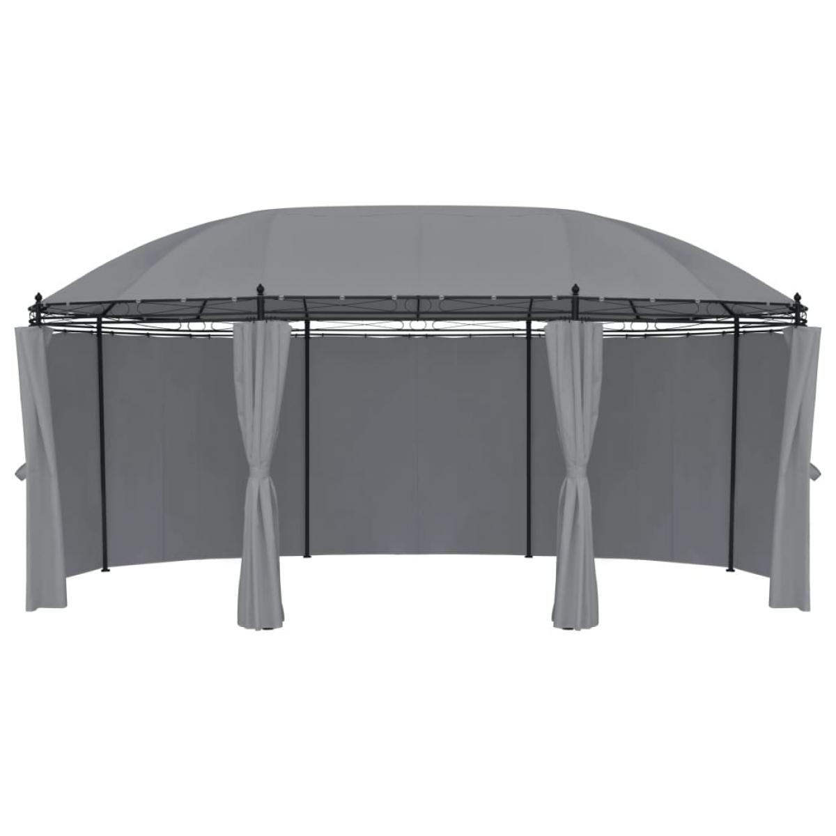 Cenador con cortinas gris antracita 520x349x255 cm
