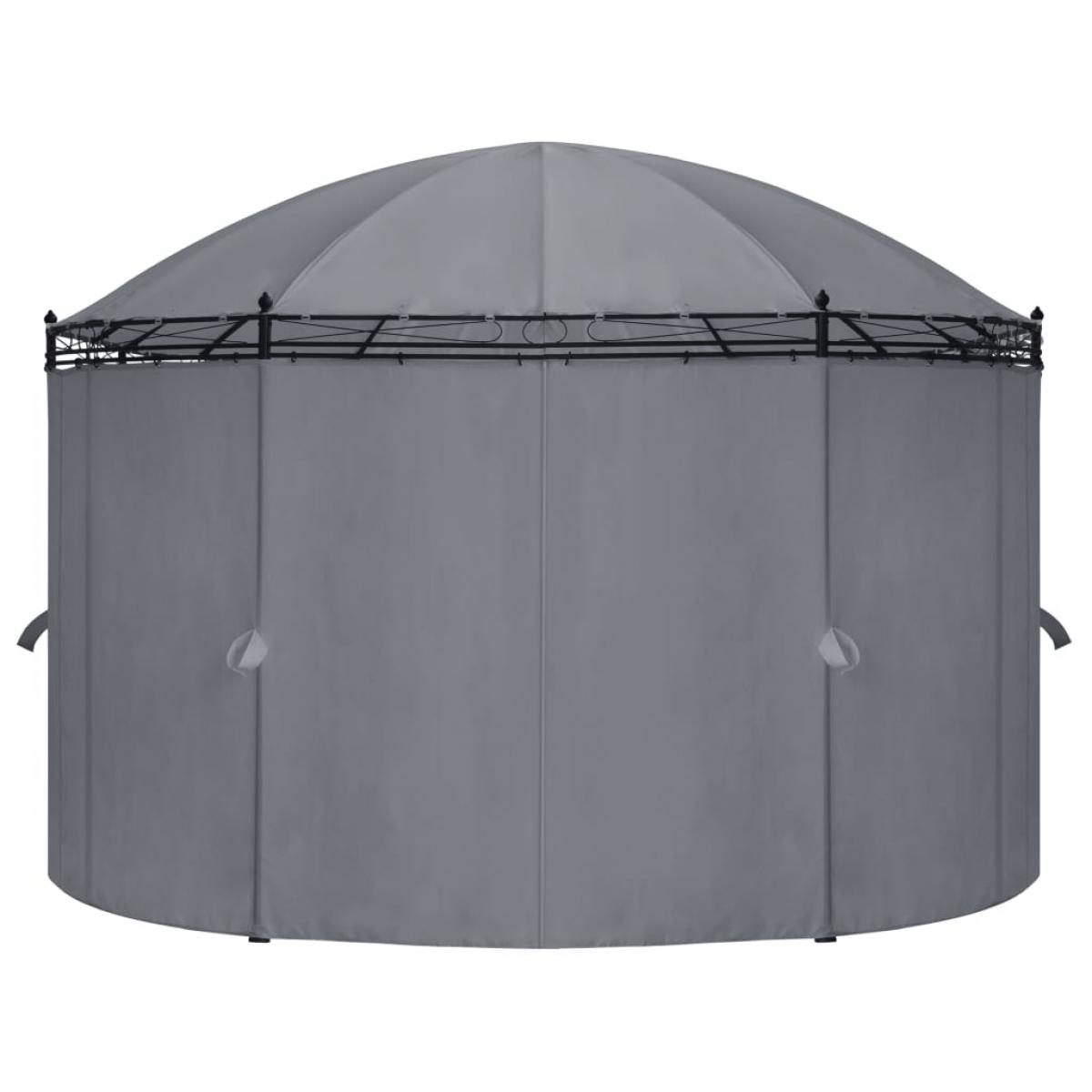 Cenador con cortinas gris antracita 520x349x255 cm