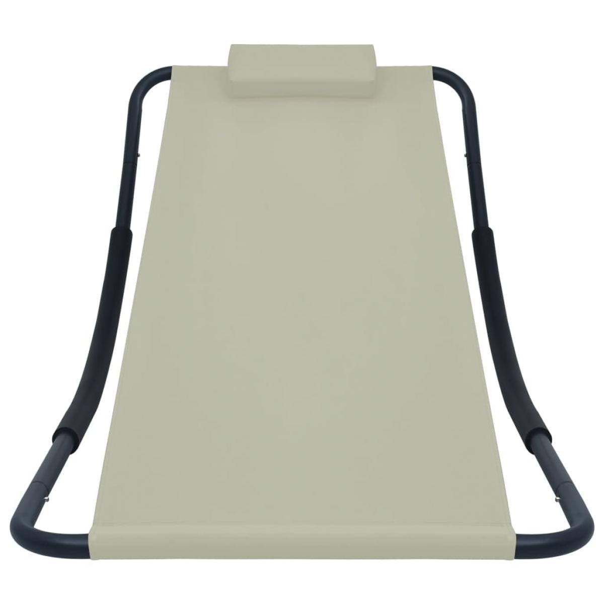 Tumbona de acero color crema 200x90 cm