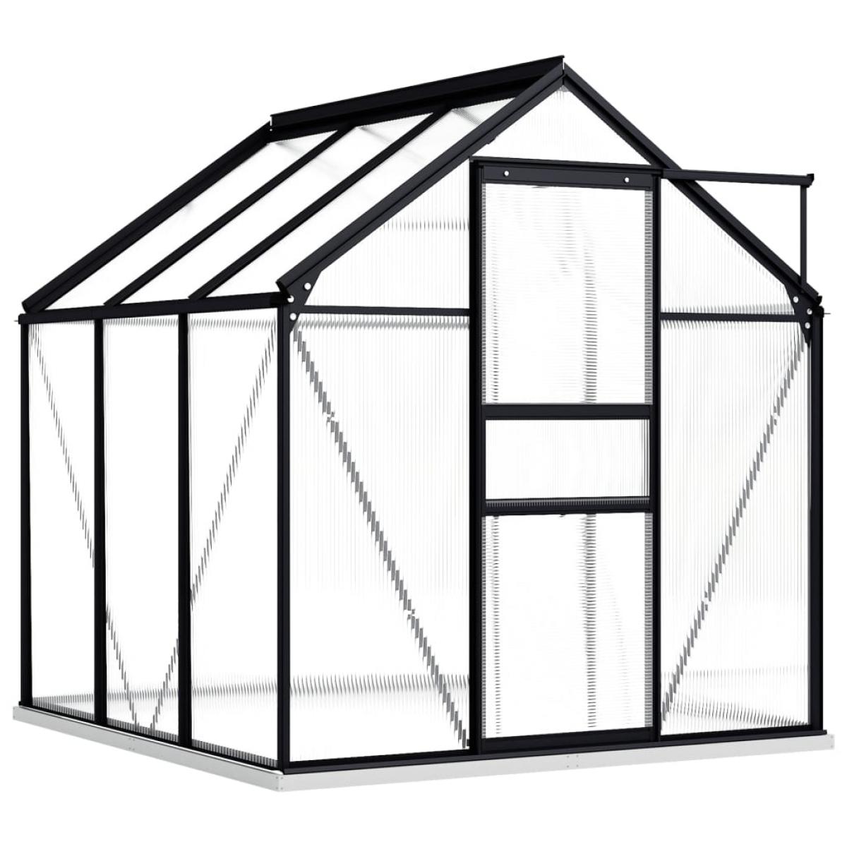 Invernadero con estructura base aluminio gris antracita 3,61 m²