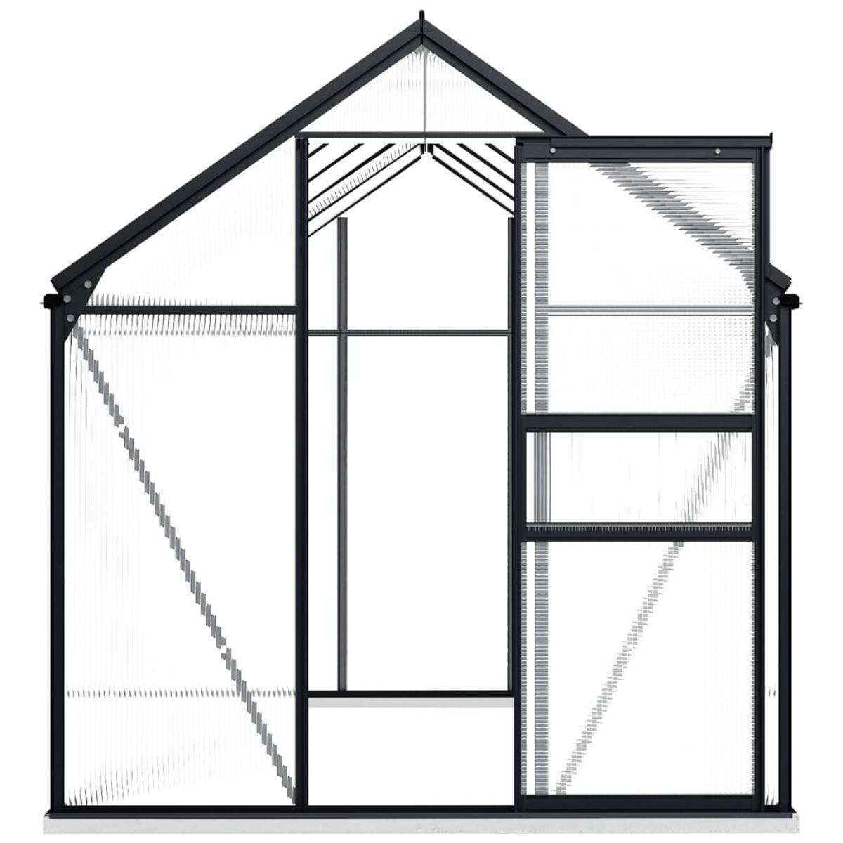 Invernadero con estructura base aluminio gris antracita 5,89 m²