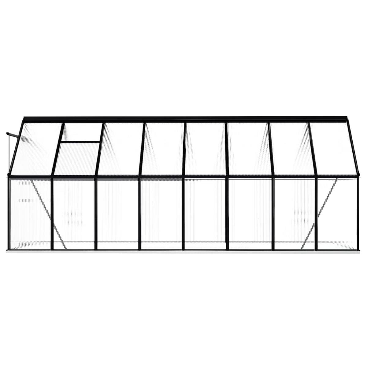 Invernadero con estructura base aluminio gris antracita 9,31 m²