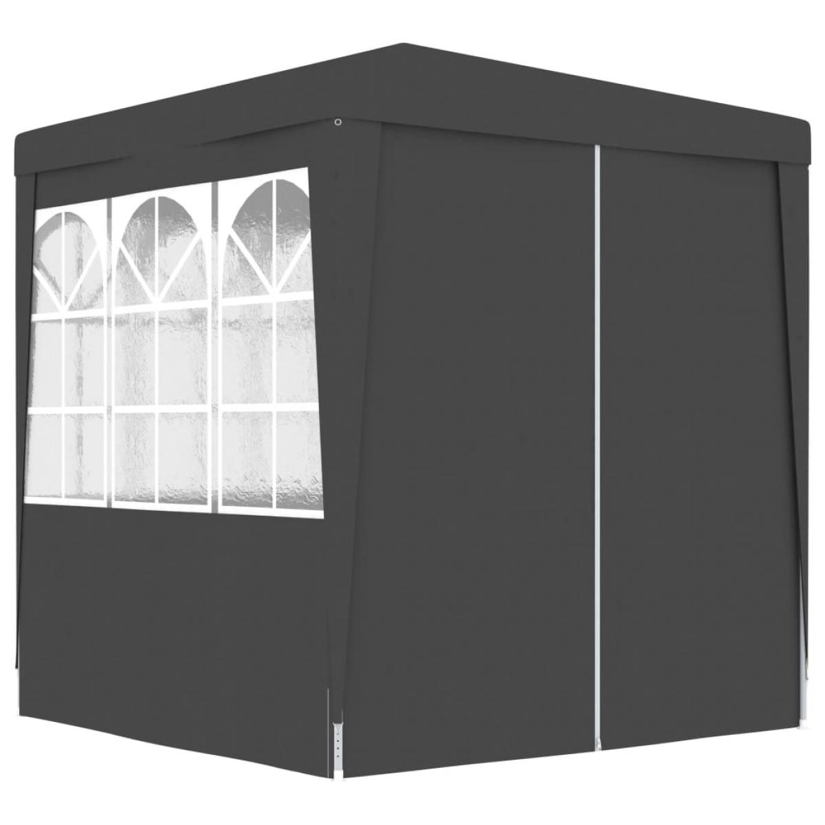 Carpa profesional fiestas con paredes gris 90 g/m² 2,5x2,5 m