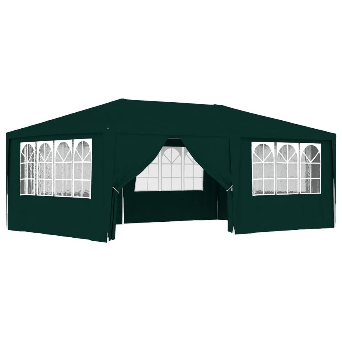 Carpa profesional para fiestas con paredes verde 90 g/m² 4x6 m