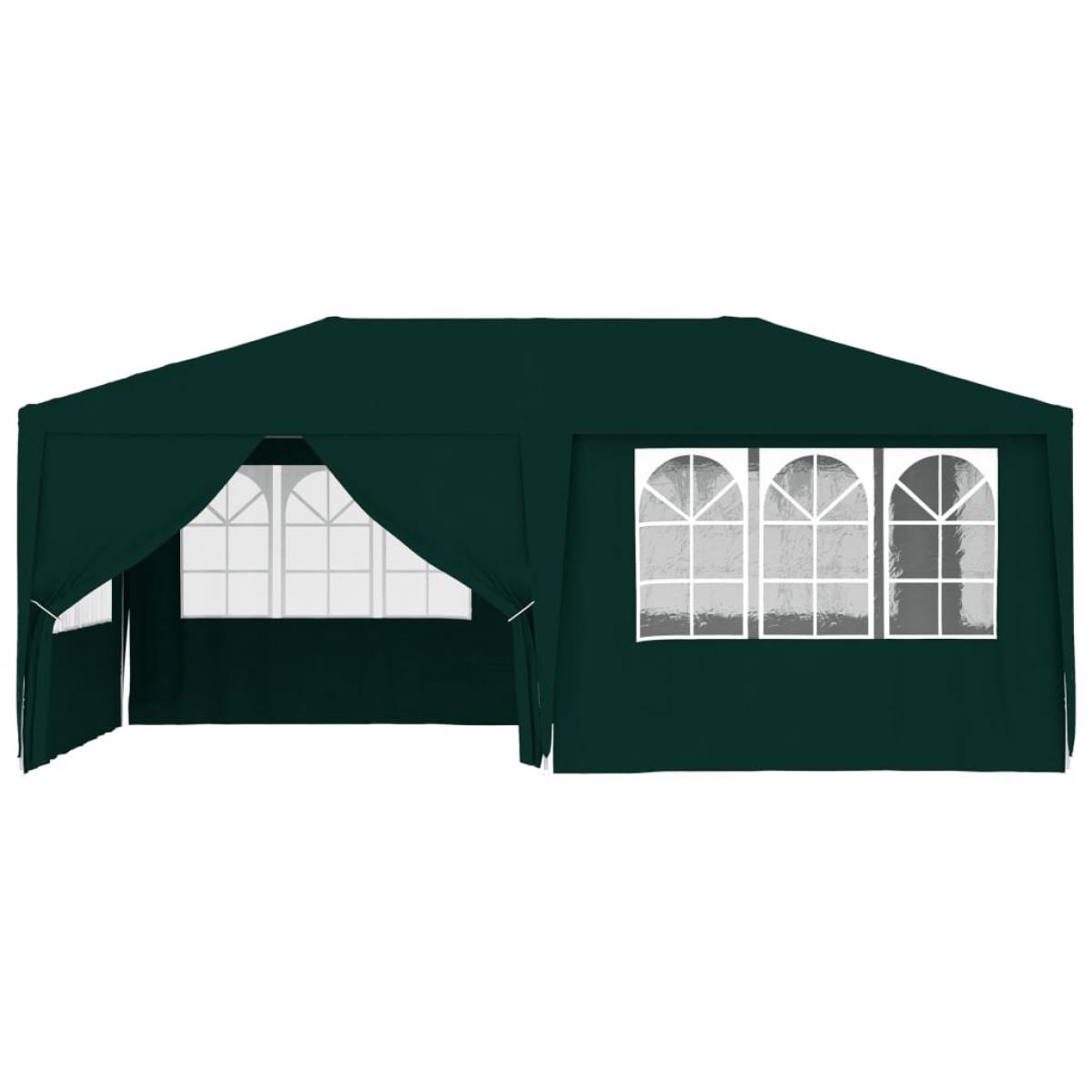 Carpa profesional para fiestas con paredes verde 90 g/m² 4x6 m