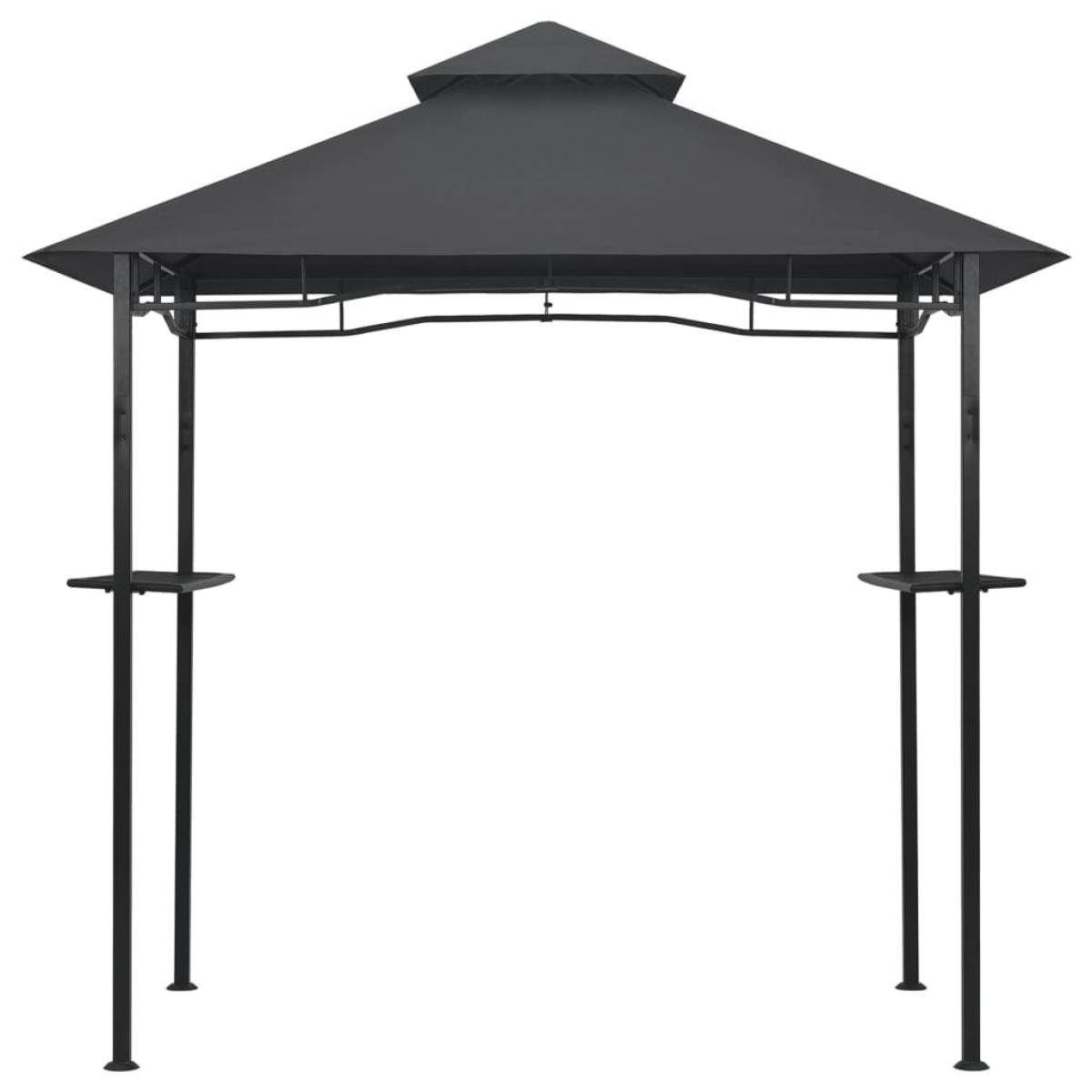 Cenador de BBQ acero antracita 240x150x255 cm