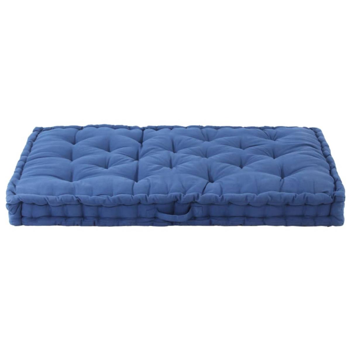 Cojín para palés algodón azul claro 120x80x10 cm 