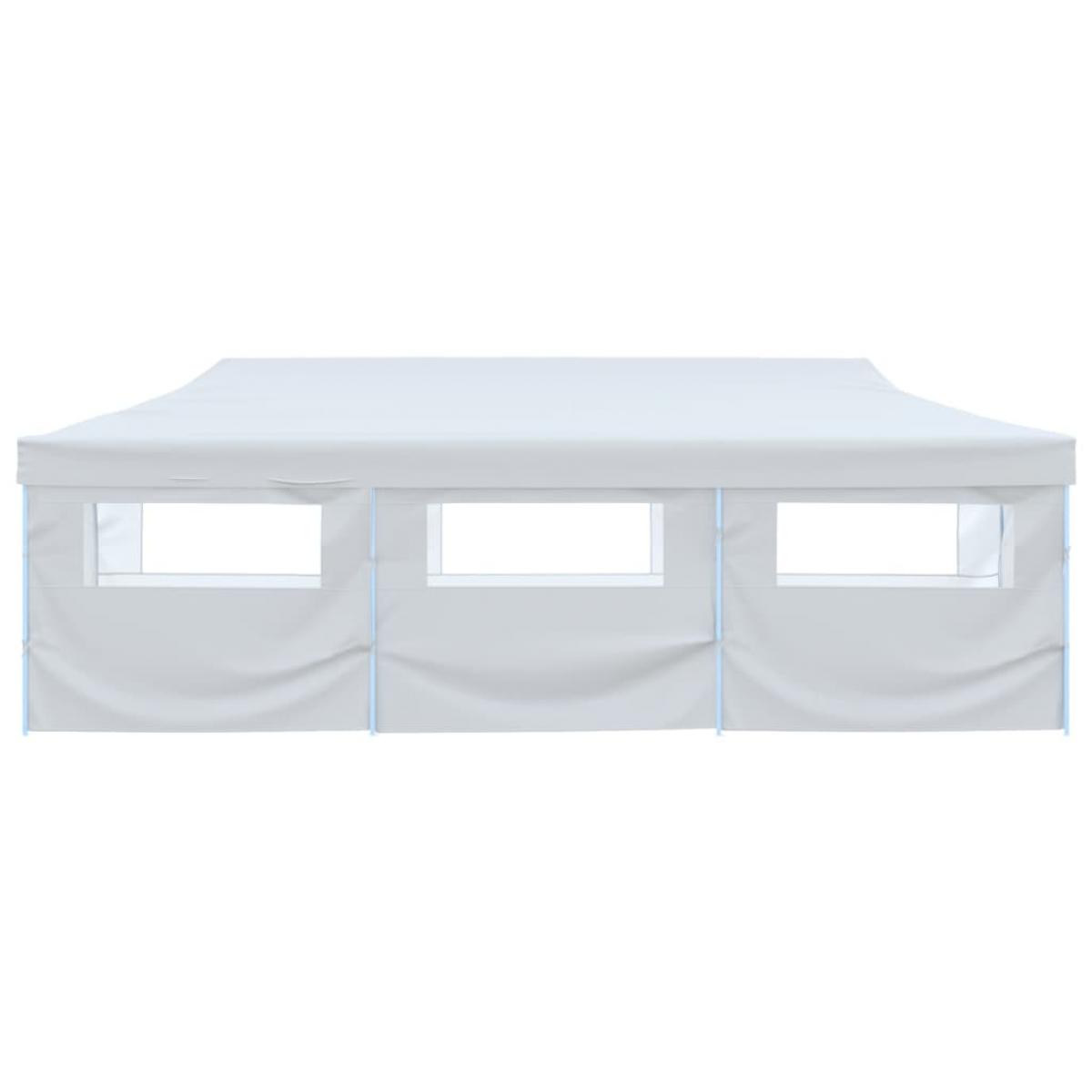 Carpa de fiestas pop-up plegable con 8 paredes blanco 3x9 m