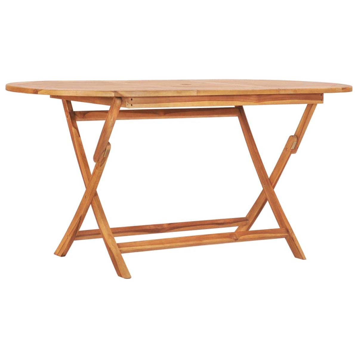 Set comedor de jardín plegable 7 piezas madera maciza de teca