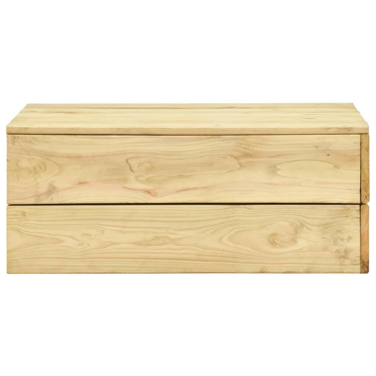 Mesa de jardín de madera de pino impregnada 75x75x31 cm