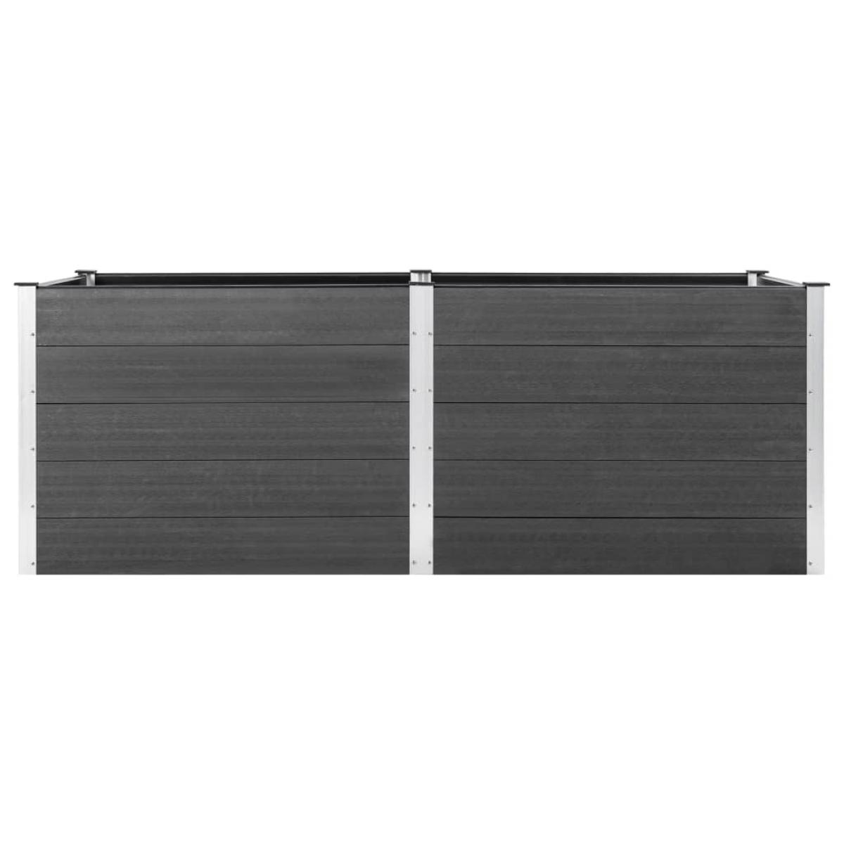 Arriate de WPC gris 250x50x91 cm