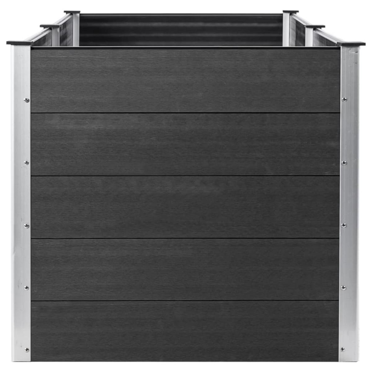 Arriate de WPC gris 250x50x91 cm