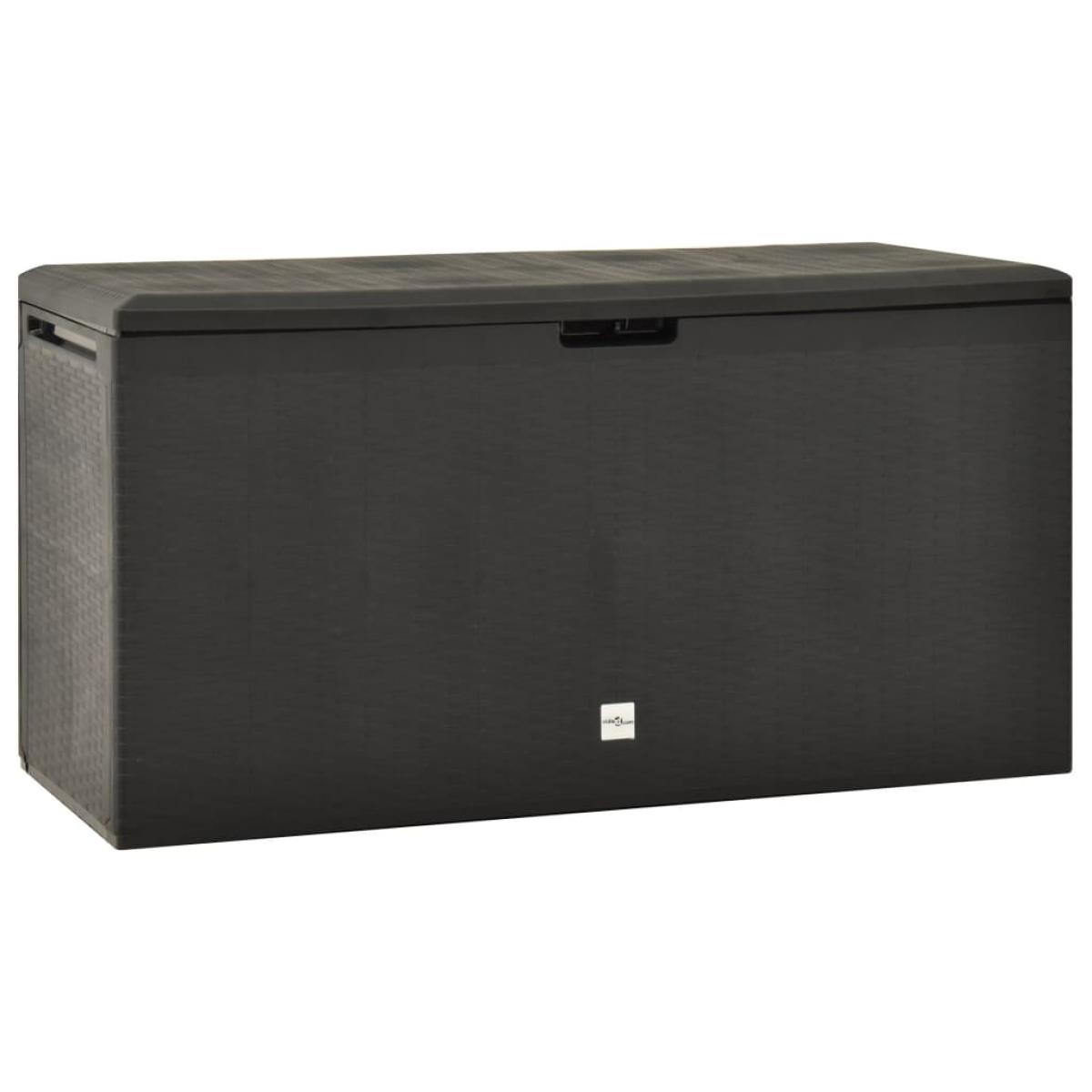 Caja de almacenamiento de jardín gris antracita 114x47x60 cm