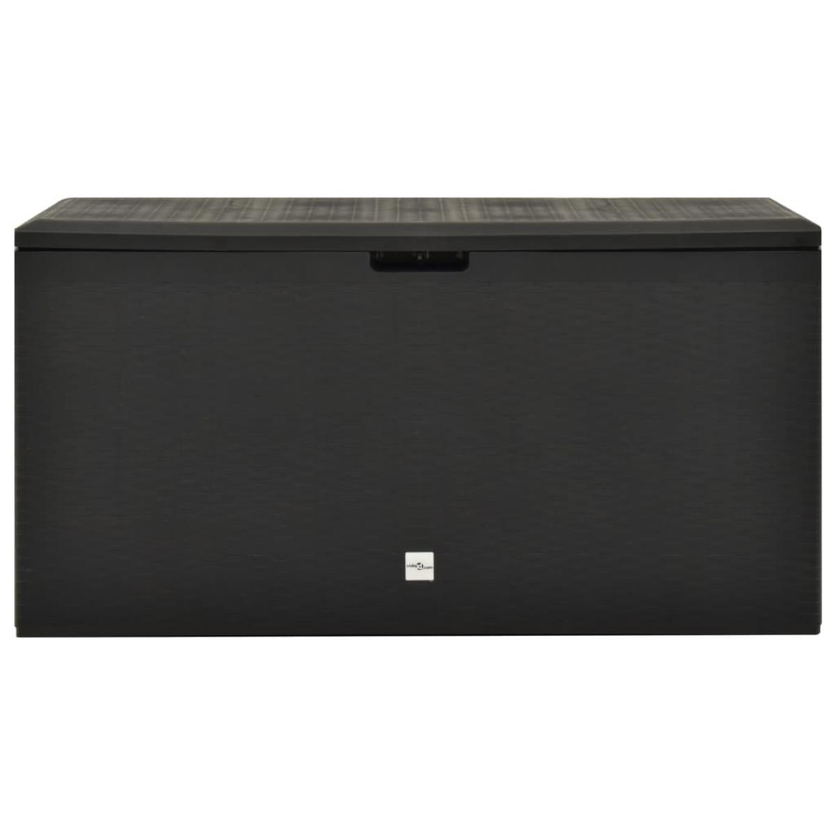 Caja de almacenamiento de jardín gris antracita 114x47x60 cm