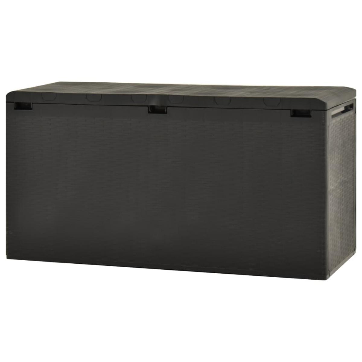 Caja de almacenamiento de jardín gris antracita 114x47x60 cm