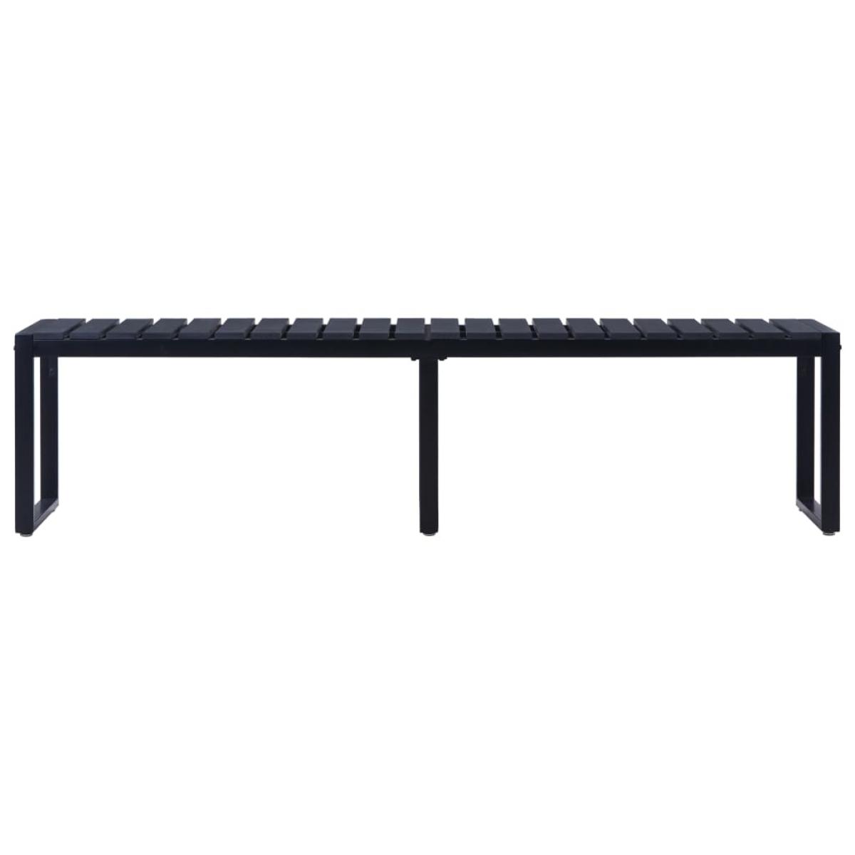 Banco de jardín tablero PS negro 180 cm