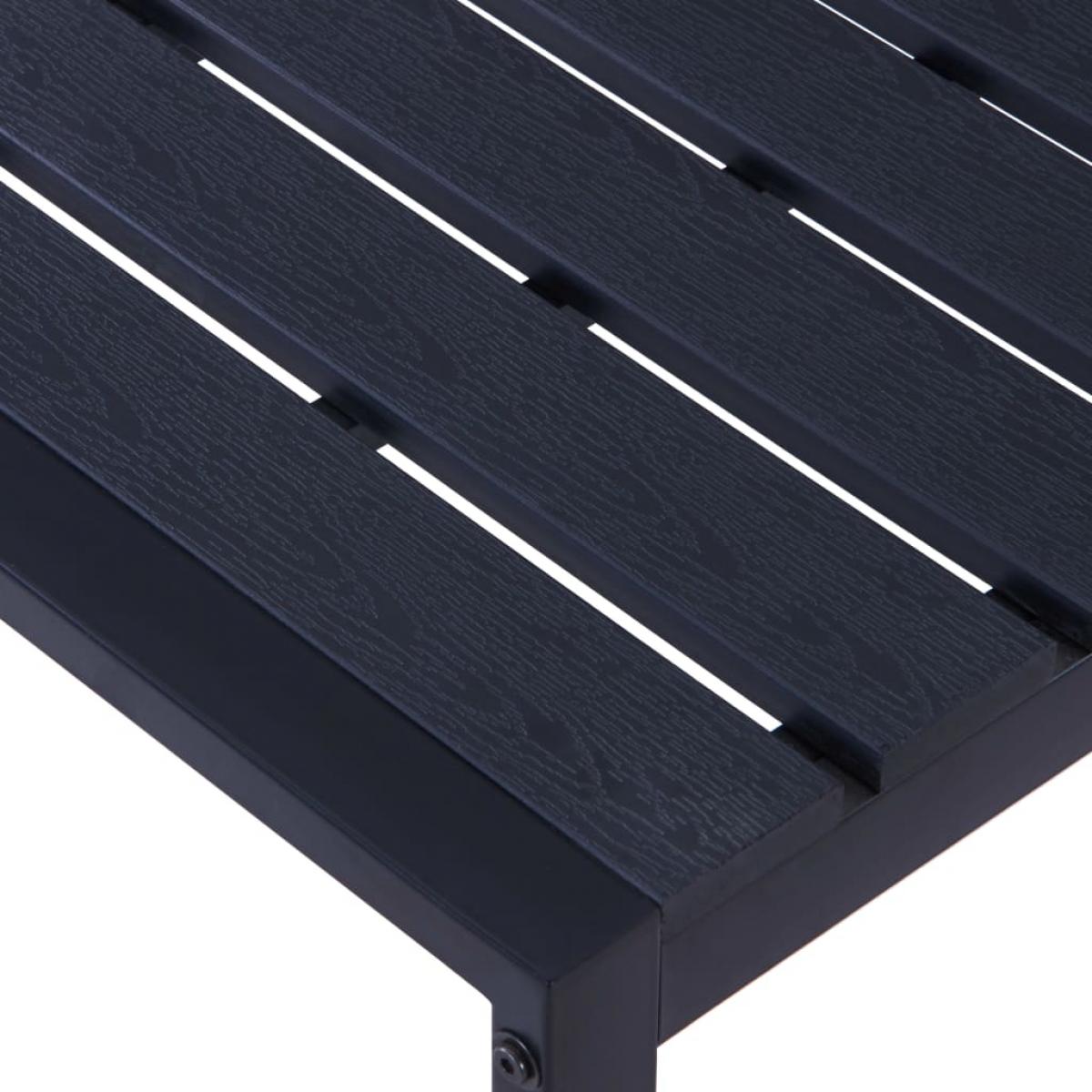 Banco de jardín tablero PS negro 180 cm
