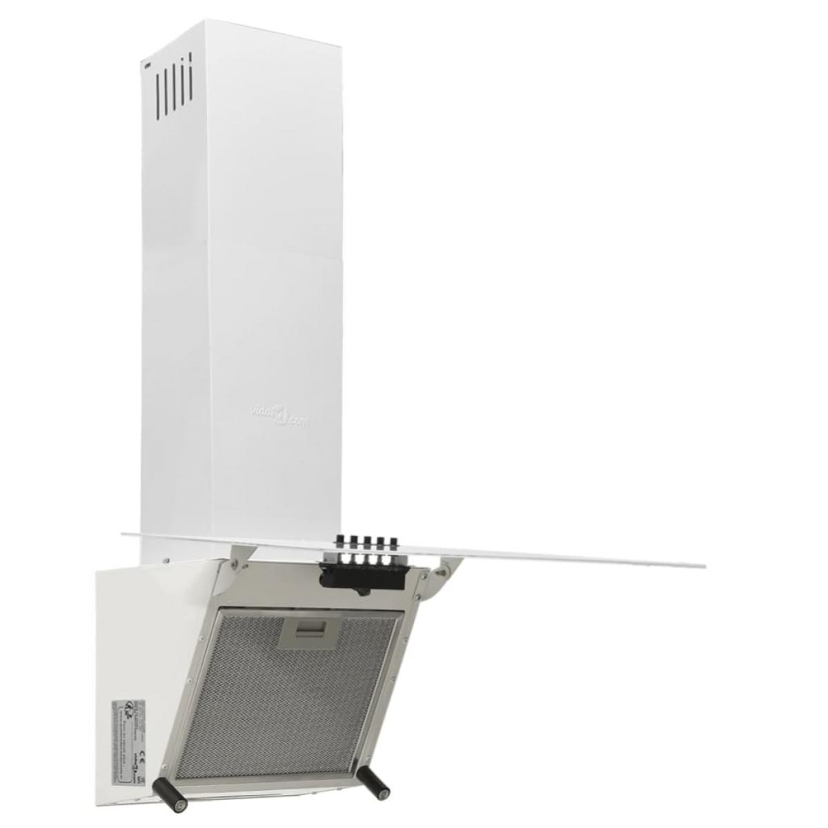 Campana extractora pared acero y vidrio templado blanco 60 cm
