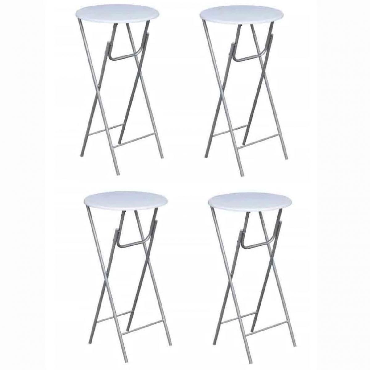 Mesas altas plegables 4 unidades MDF blancas