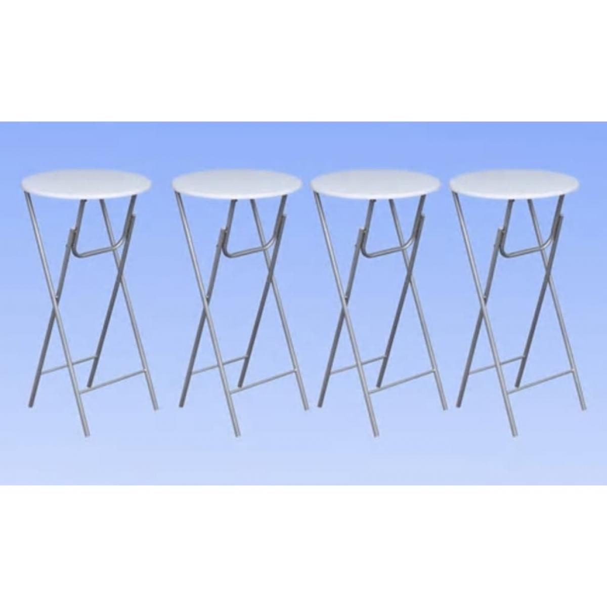 Mesas altas plegables 4 unidades MDF blancas