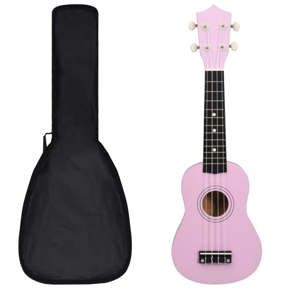 Set de ukelele soprano con funda para niños rosa 21