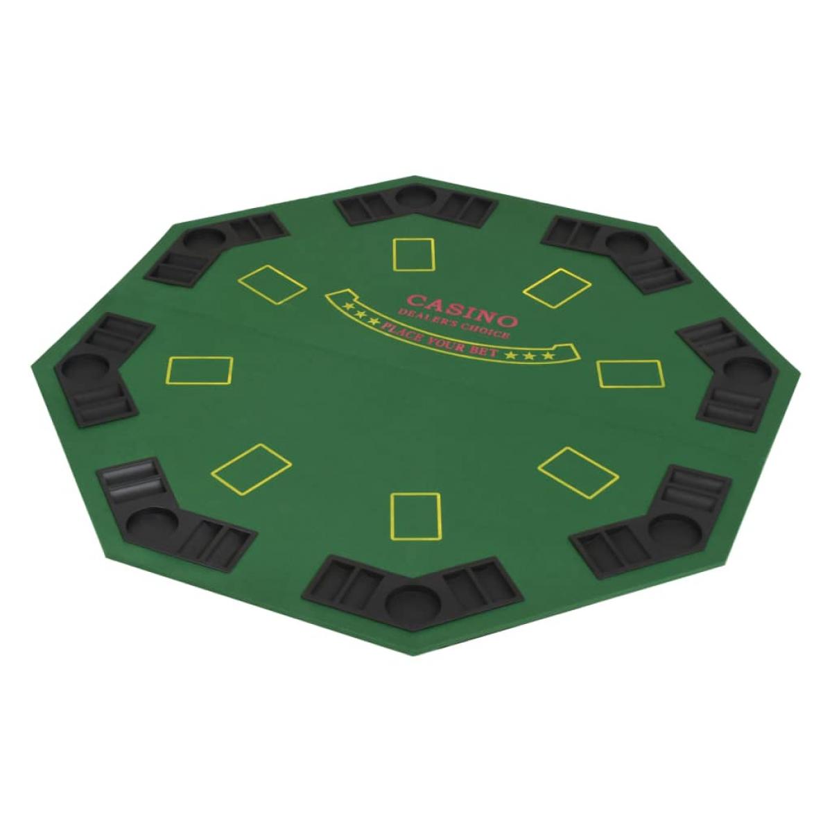 Superficie de póker plegable en 2 para 8 jugadores octogonal