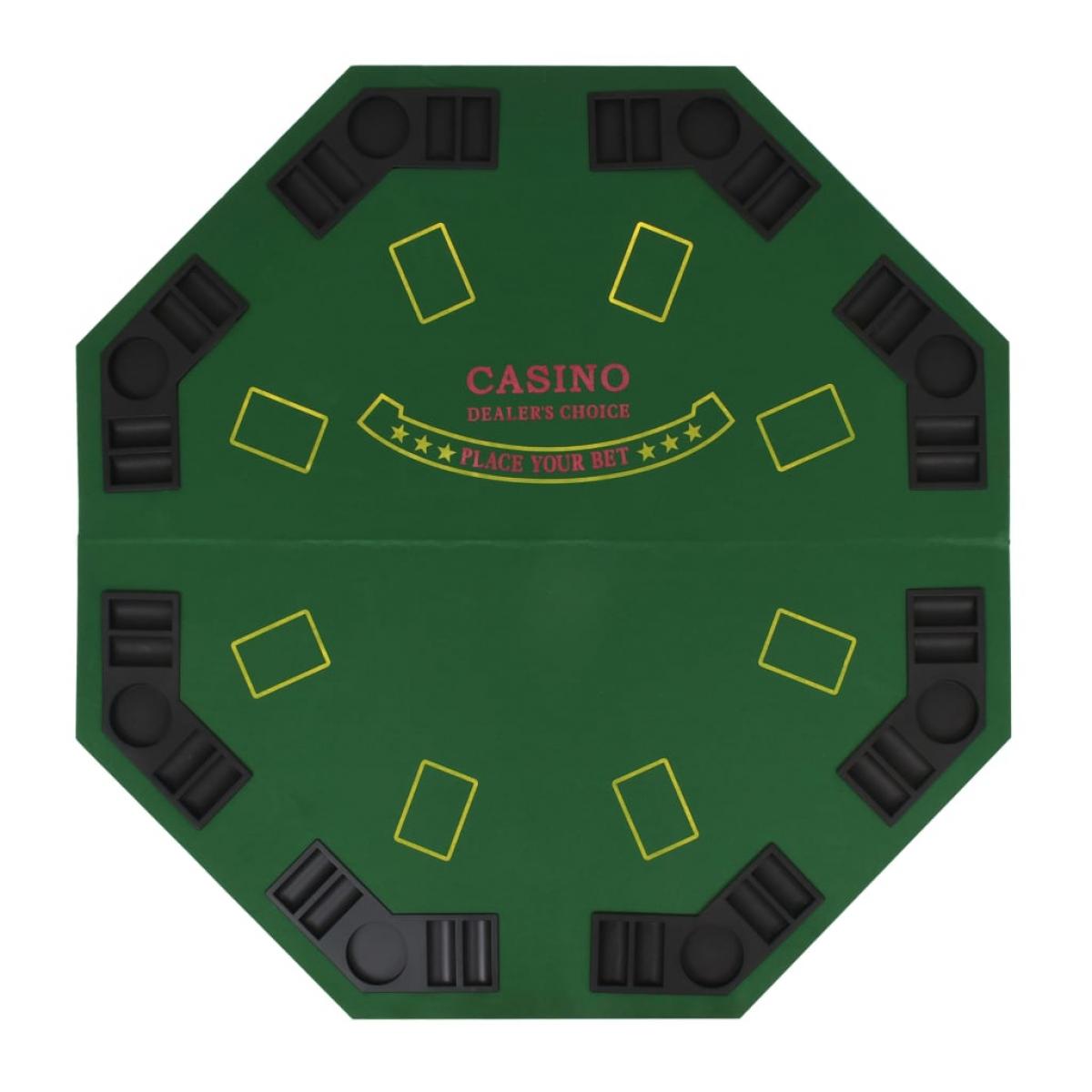 Superficie de póker plegable en 2 para 8 jugadores octogonal