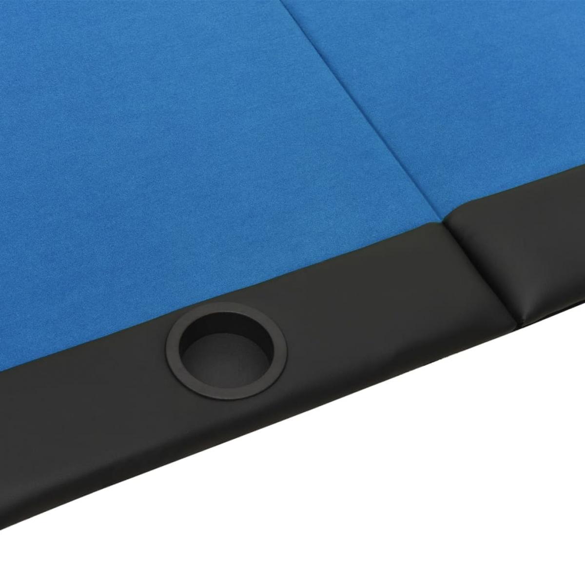 Mesa de póquer plegable para 10 jugadores azul 206x106x75 cm