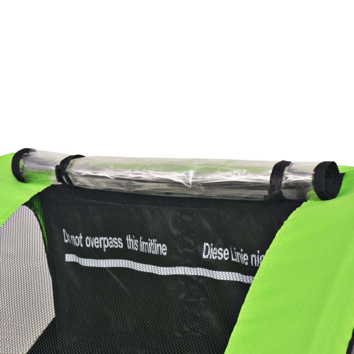 Remolque de bicicleta para niños gris y verde 30 kg
