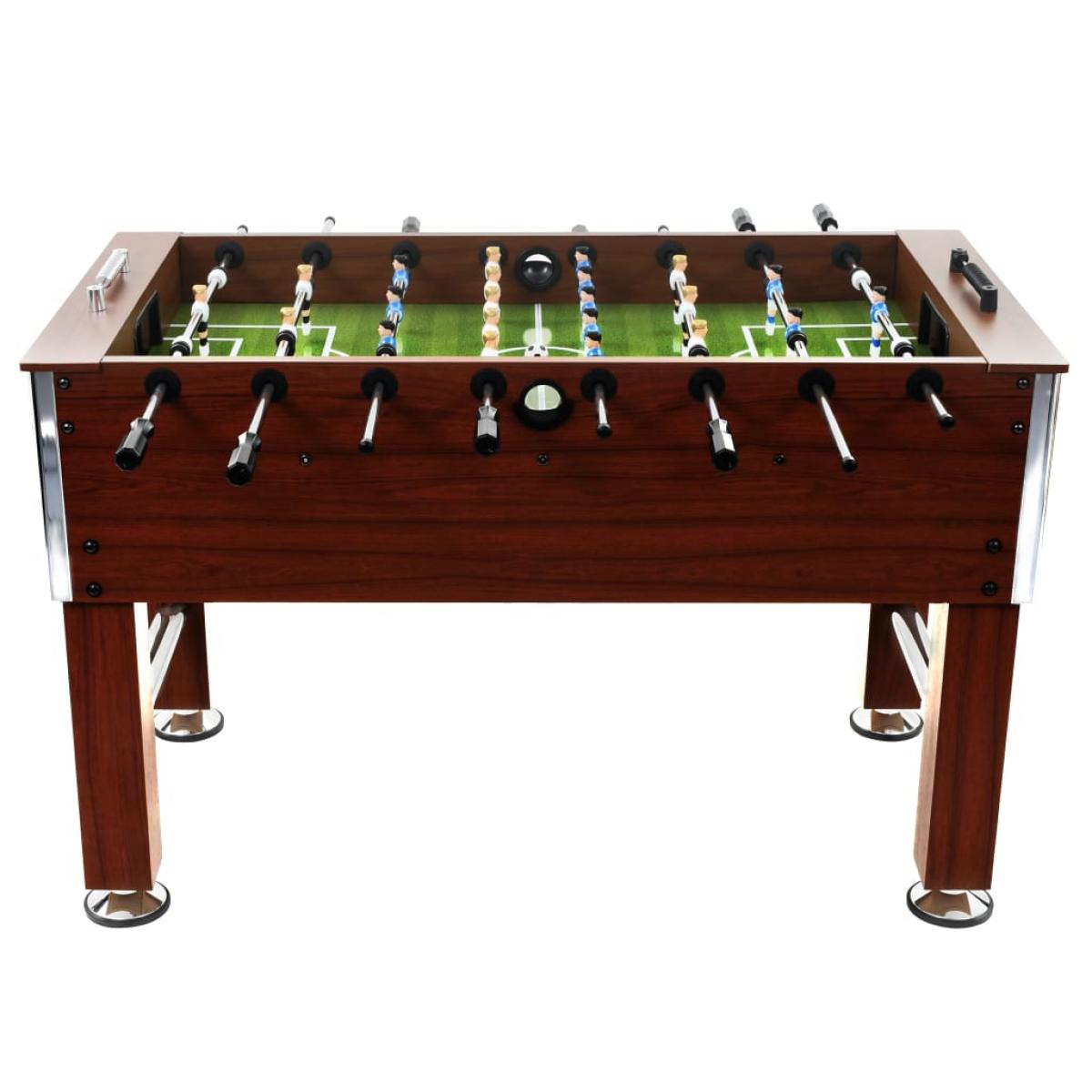 Futbolín de acero 60 kg marrón 140x74,5x87,5 cm