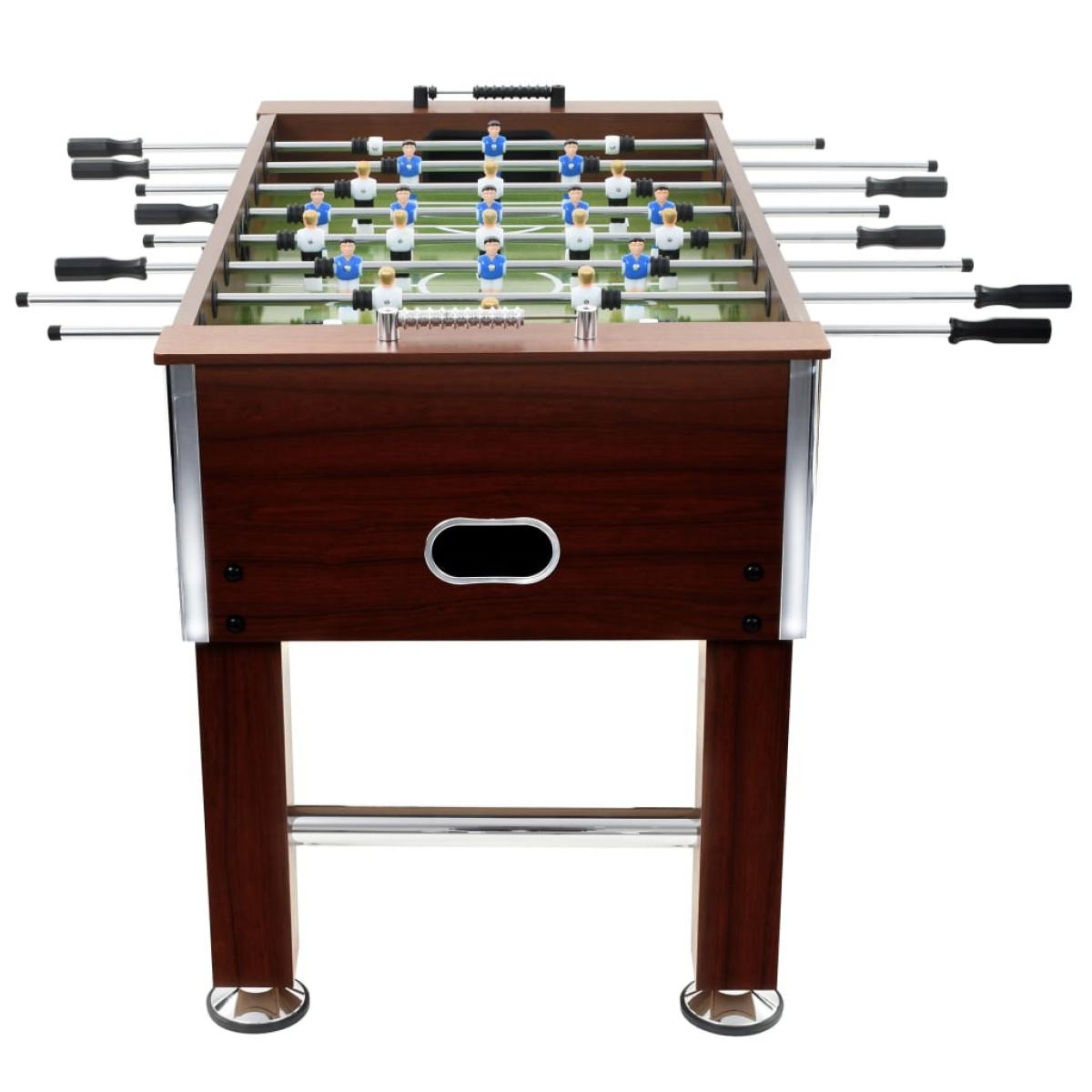 Futbolín de acero 60 kg marrón 140x74,5x87,5 cm