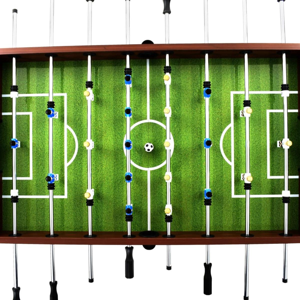 Futbolín de acero 60 kg marrón 140x74,5x87,5 cm