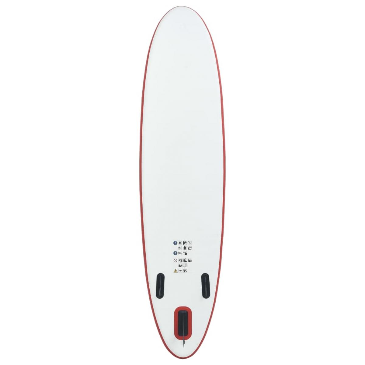 Juego de tabla de paddle surf hinchable rojo y blanco