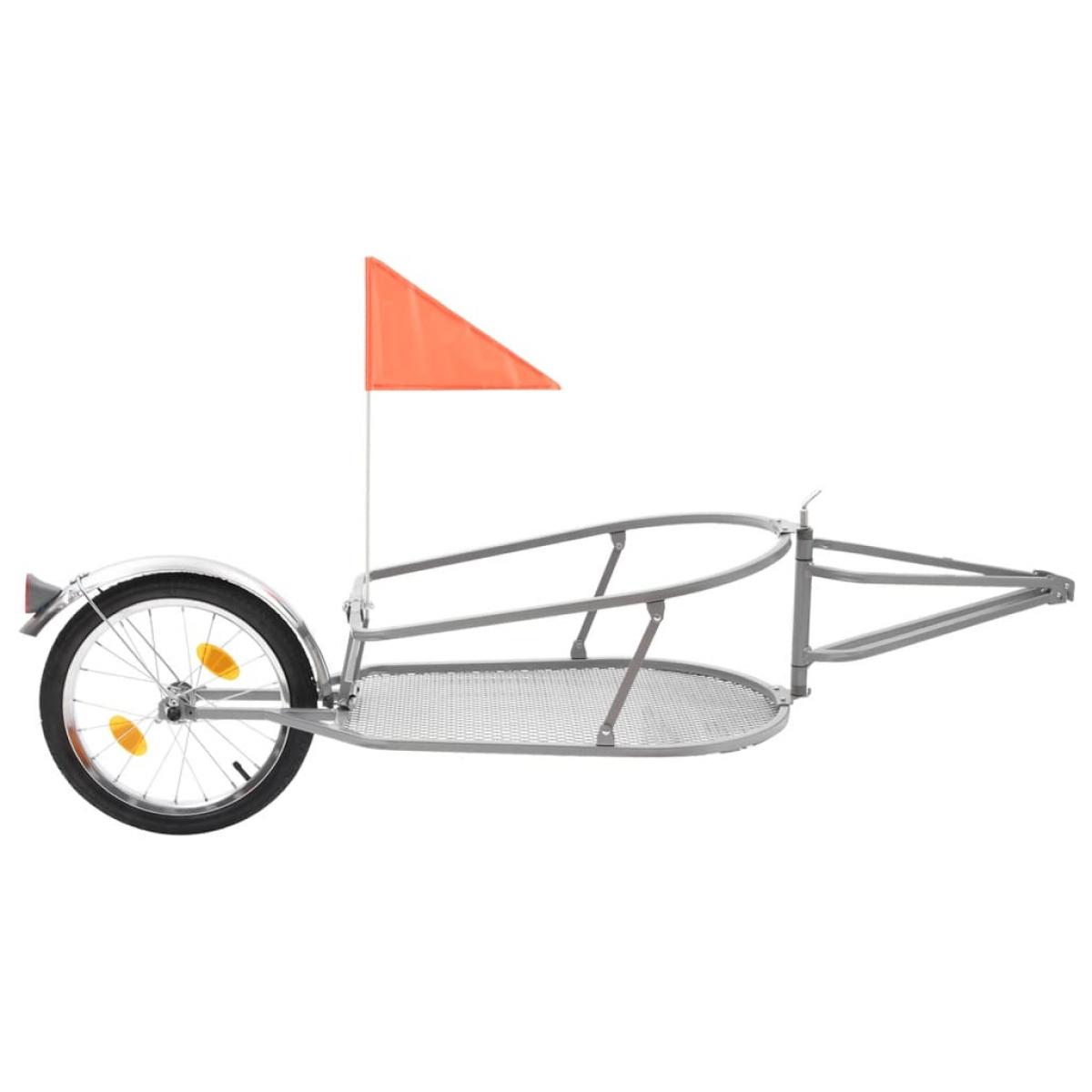 Remolque de bicicleta para equipaje con bolsa naranja y negro