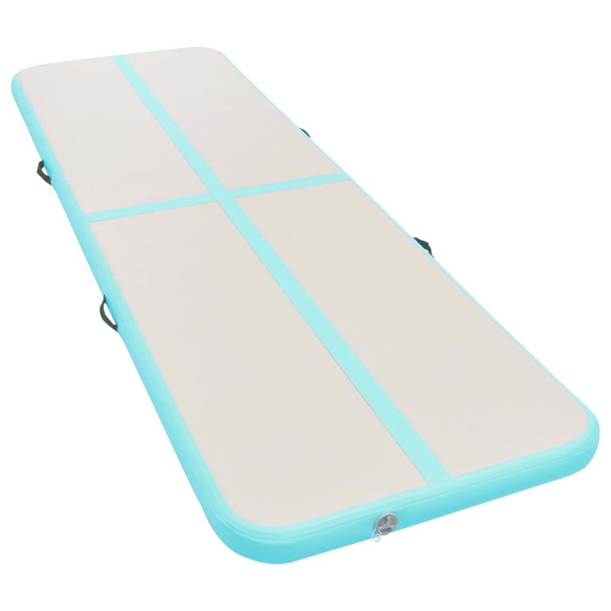 Esterilla inflable de gimnasia y bomba 300x100x10 cm PVC verde