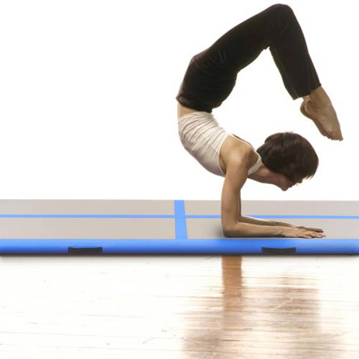 Esterilla inflable de gimnasia con bomba 400x100x10 cm PVC azul
