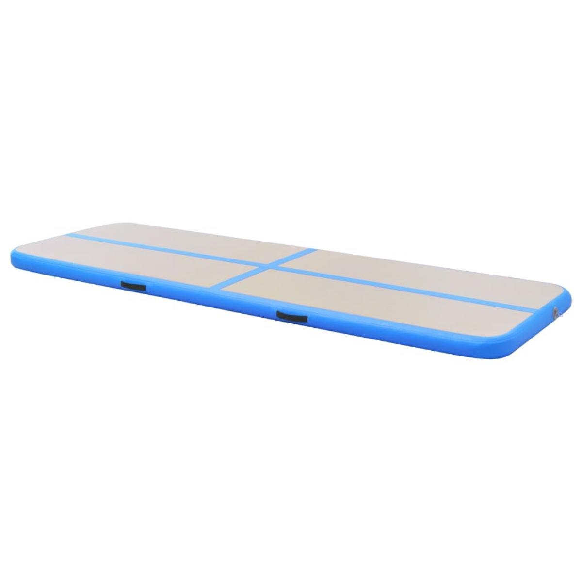 Esterilla inflable de gimnasia con bomba 400x100x10 cm PVC azul