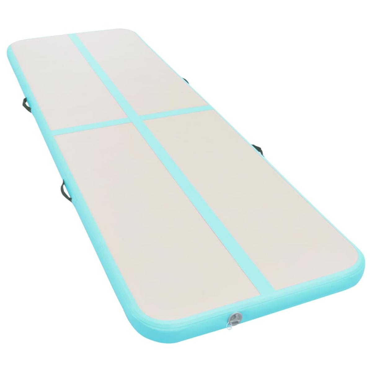 Esterilla inflable de gimnasia y bomba 600x100x10 cm PVC verde